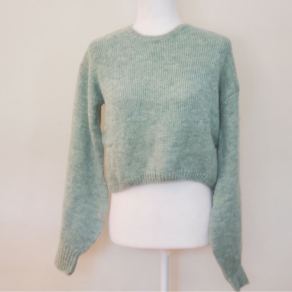 morrisday Sweaters - Morrisday 100% Acrylic Green Cropped Sweater